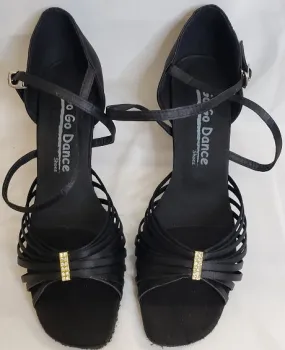 2.75" Pocahontas -- Women's Latin Sandal -- Black Satin