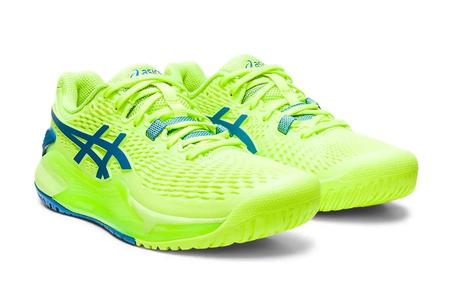 Asics Women's Gel-Resolution 9 Tennis Shoes In Hazard Green/Reborn Blue