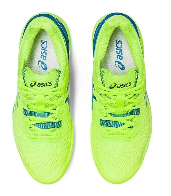 Asics Women's Gel-Resolution 9 Tennis Shoes In Hazard Green/Reborn Blue