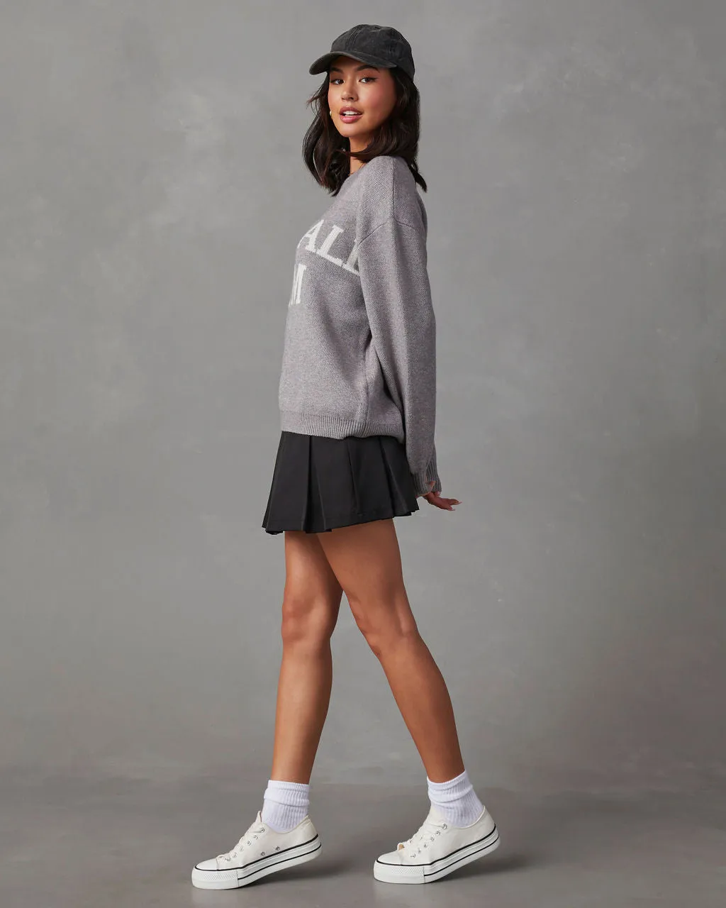 Baseball Mom Knit Pullover Sweater