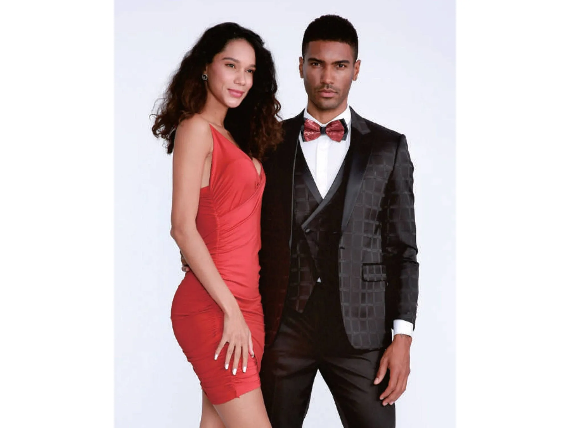 Black Plaid Peak lapel Dinner Jacket Tuxedo Rental