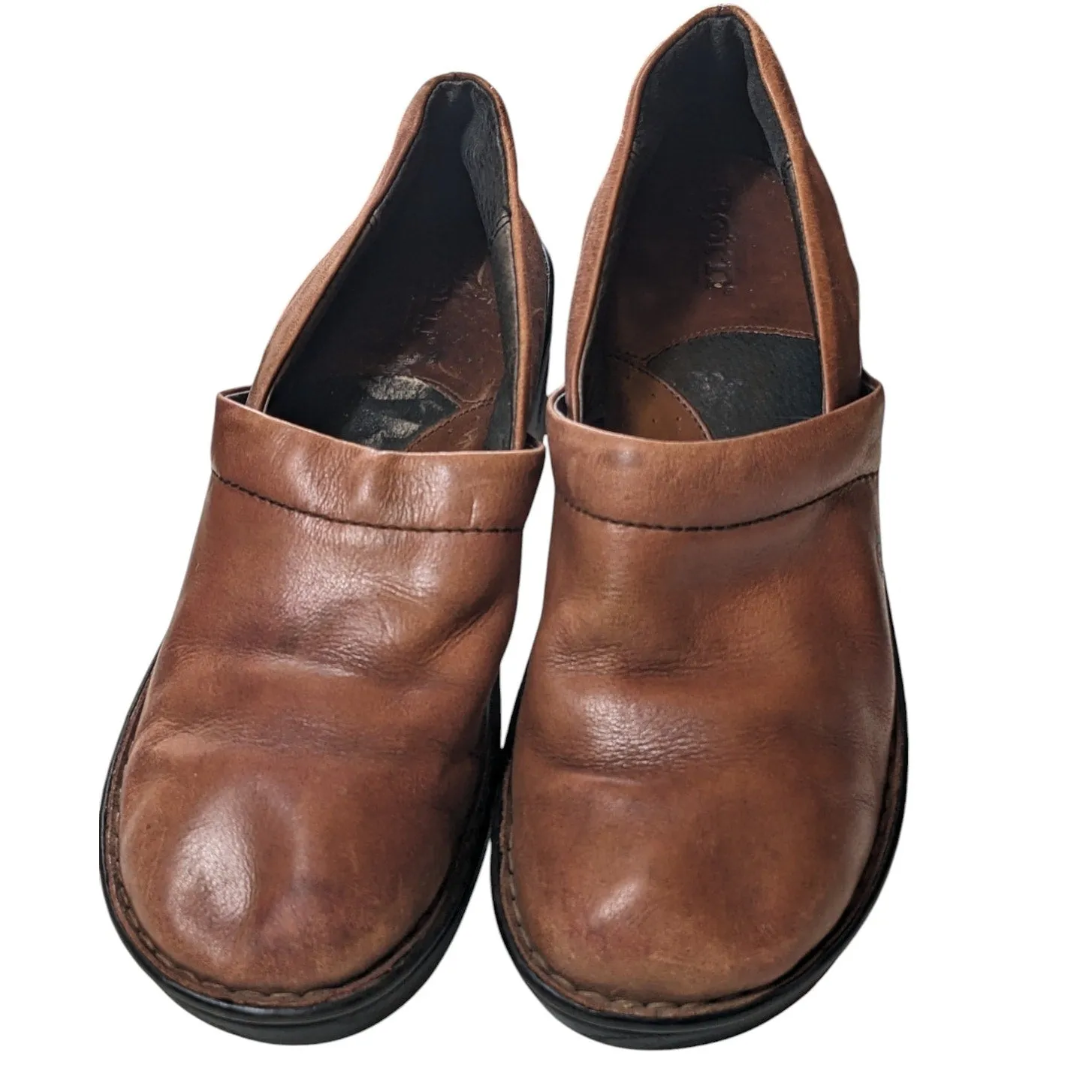 Born Shoes Womens Size 9 Brown Leather Slip On Clogs Casual Comfort Boho