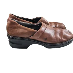 Born Shoes Womens Size 9 Brown Leather Slip On Clogs Casual Comfort Boho