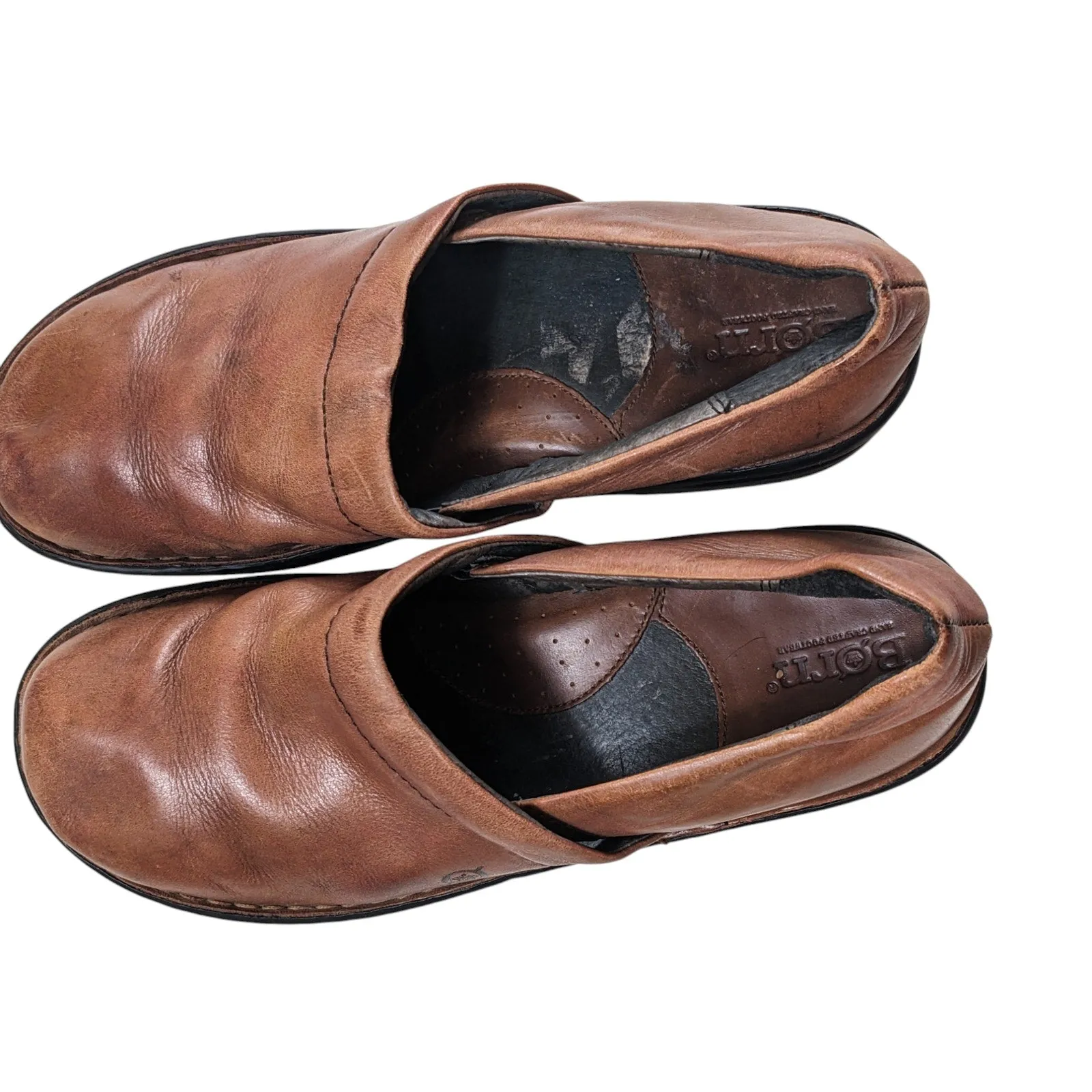 Born Shoes Womens Size 9 Brown Leather Slip On Clogs Casual Comfort Boho