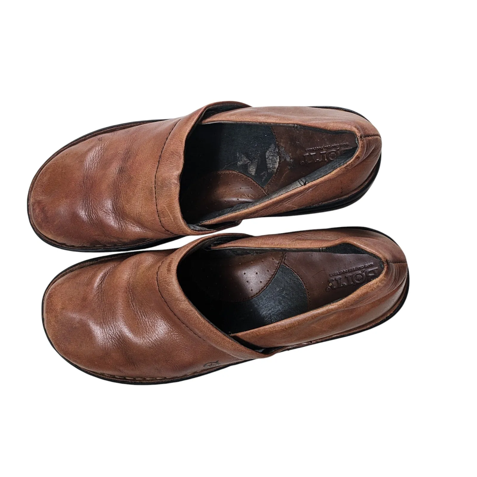 Born Shoes Womens Size 9 Brown Leather Slip On Clogs Casual Comfort Boho