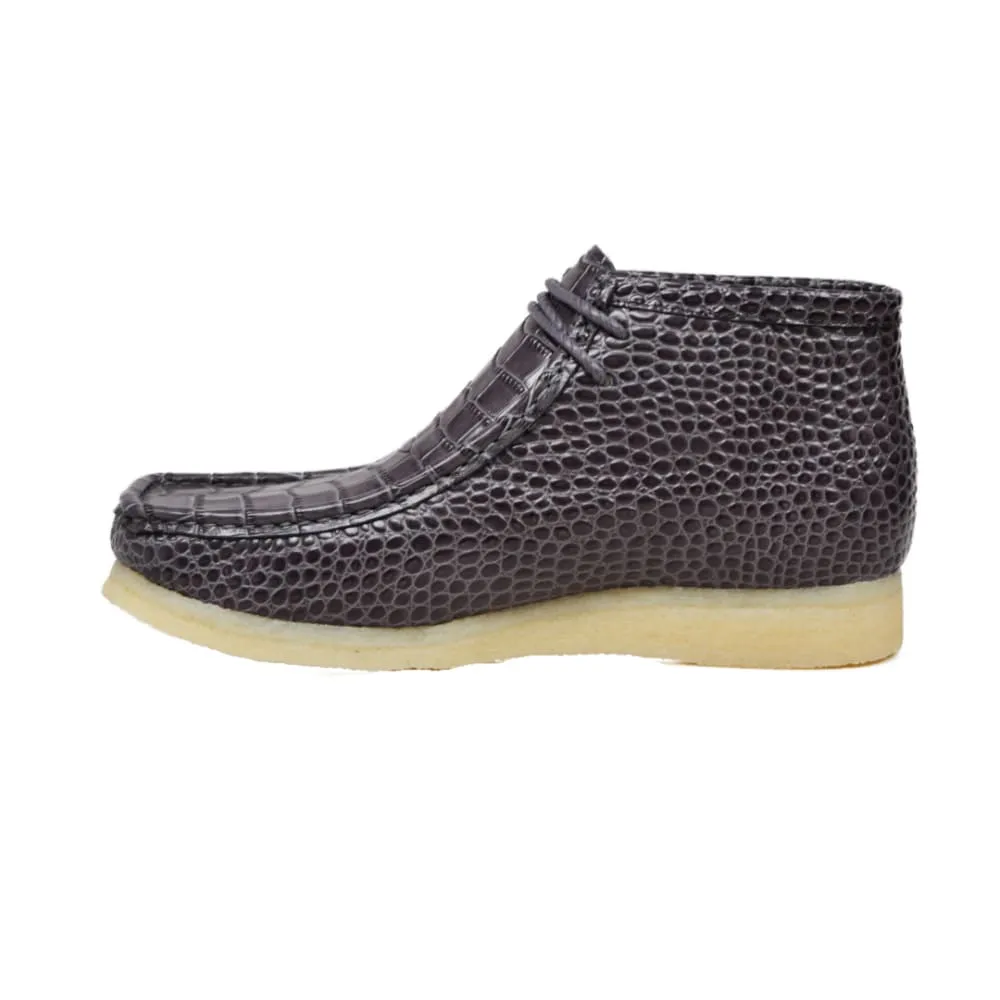 British Walkers Wallabee Boot Gators Men's Gray Alligator Leather Limited Edition Style