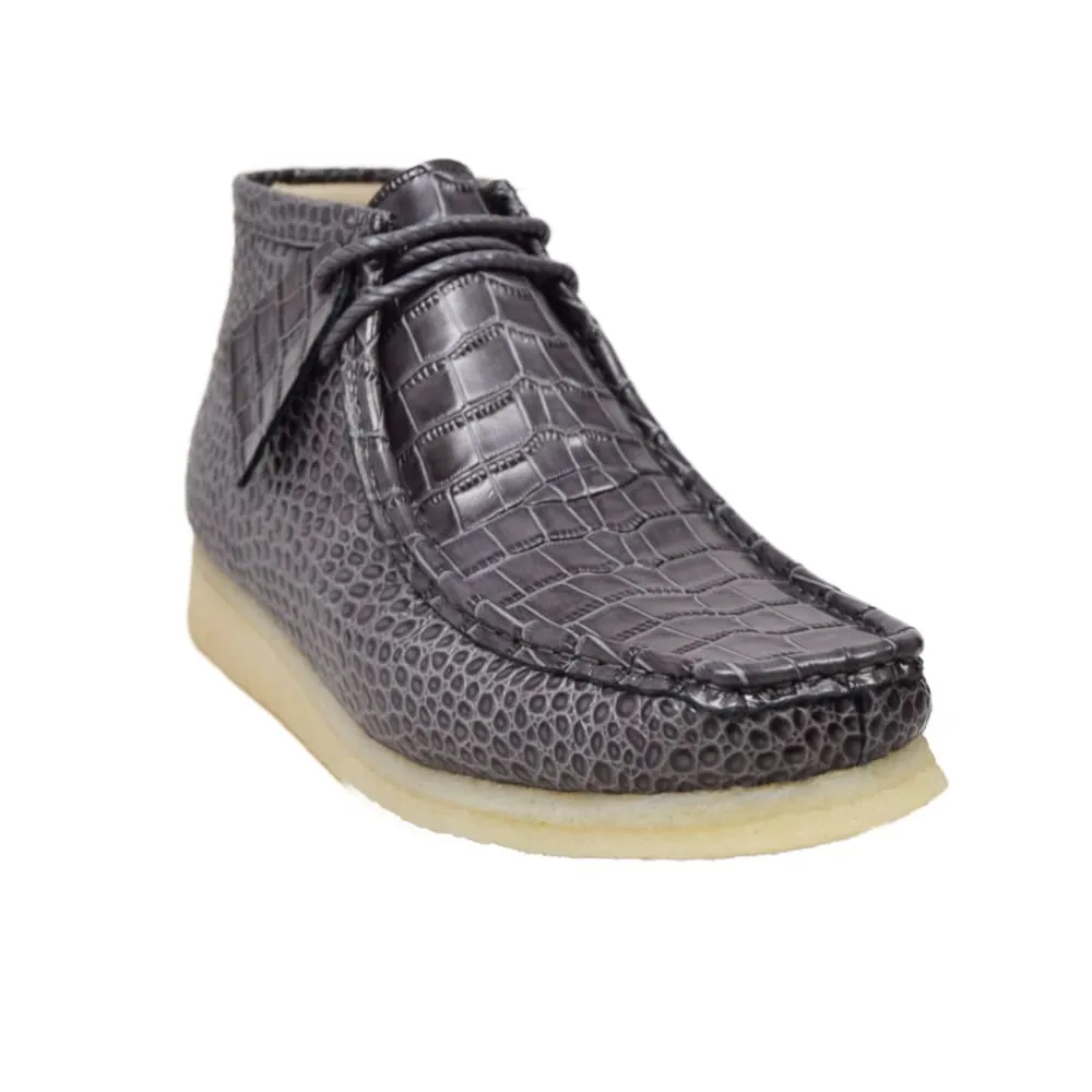 British Walkers Wallabee Boot Gators Men's Gray Alligator Leather Limited Edition Style