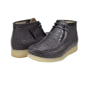 British Walkers Wallabee Boot Gators Men's Gray Alligator Leather Limited Edition Style