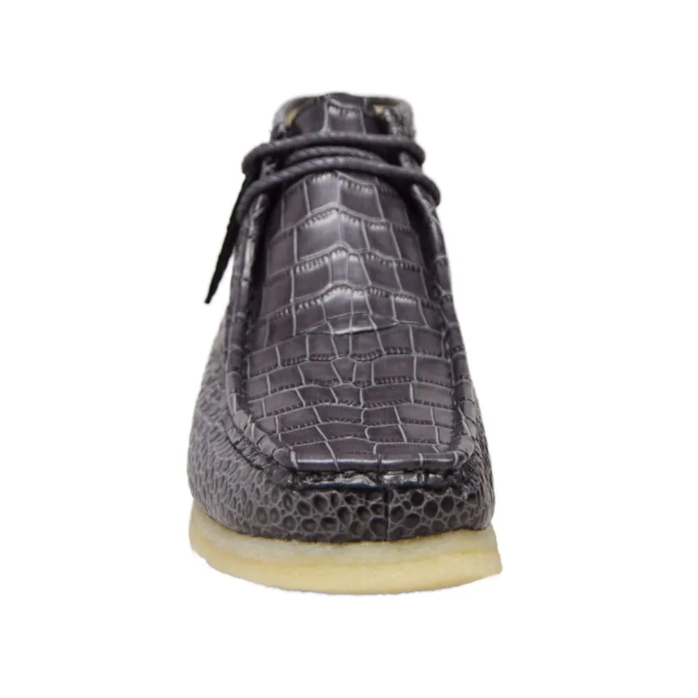 British Walkers Wallabee Boot Gators Men's Gray Alligator Leather Limited Edition Style