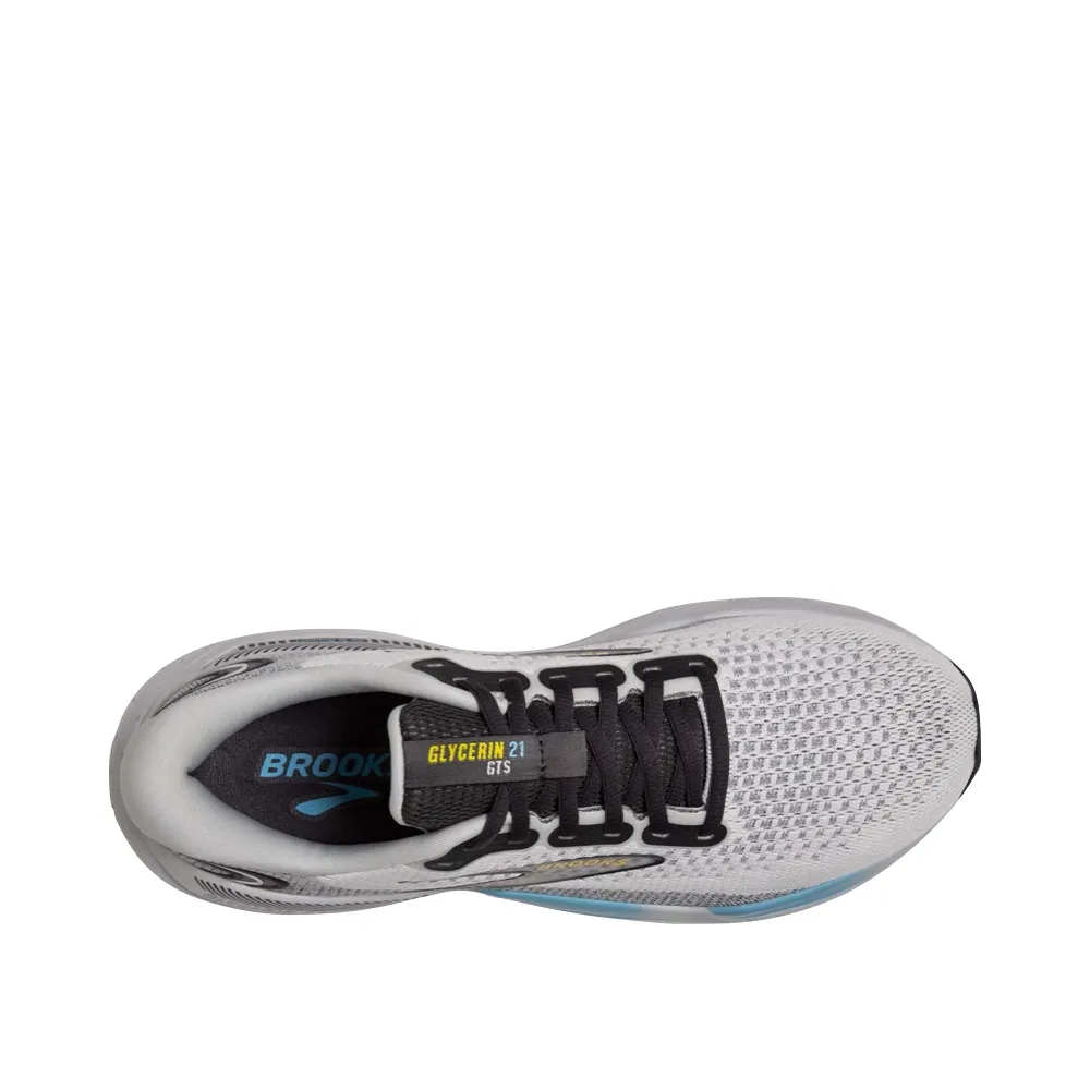 Brooks Women's Glycerin 21 Sneaker in Coconut/Aqua/Autumn Sunset
