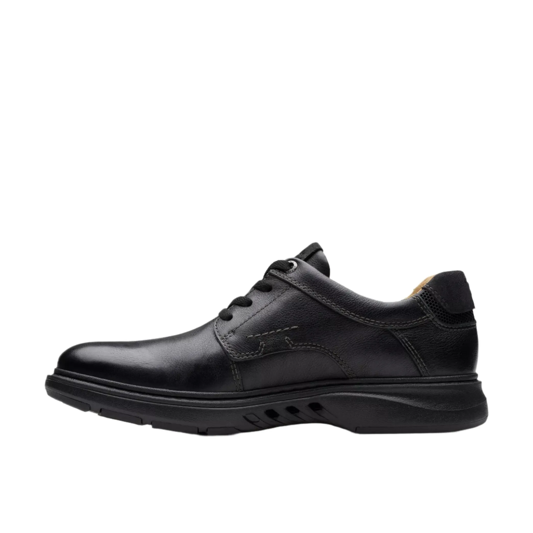Clarks Men's Un Briley Pace Shoes Black Leather