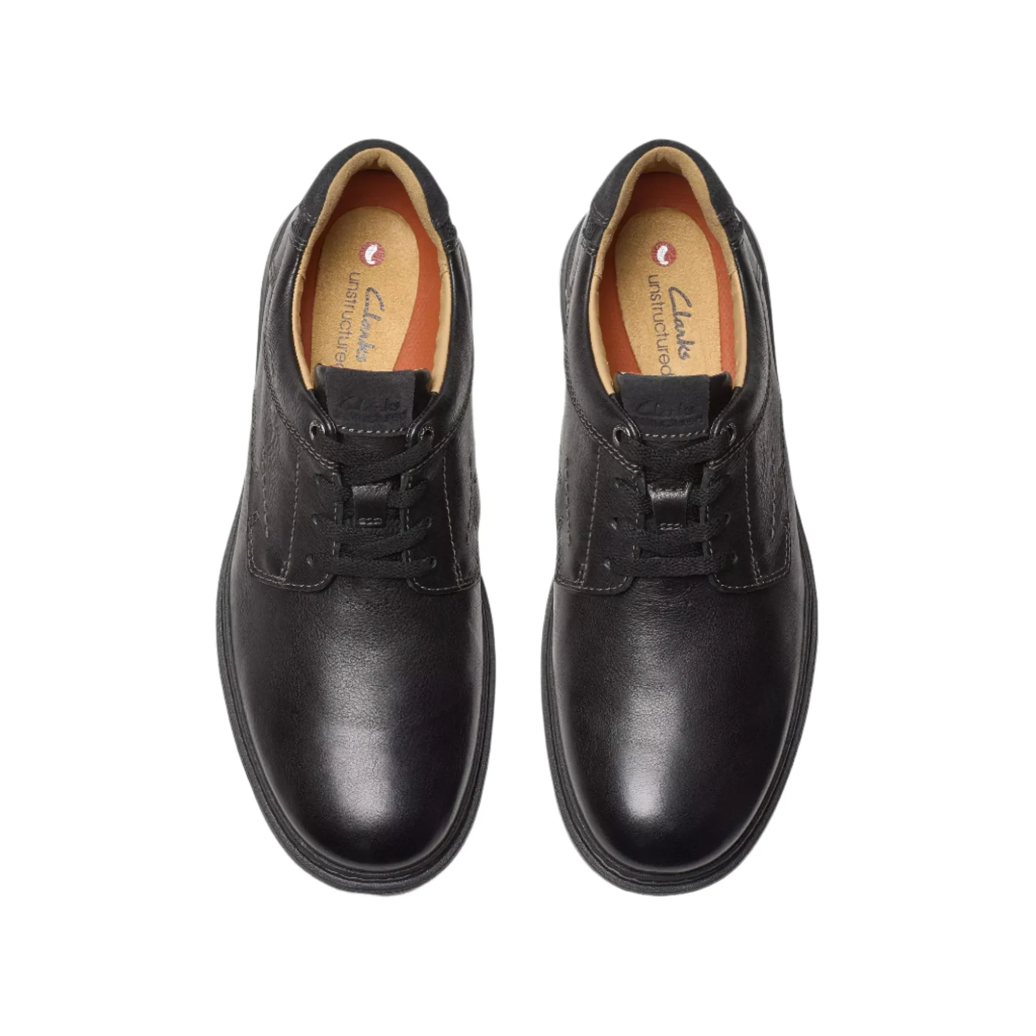 Clarks Men's Un Briley Pace Shoes Black Leather