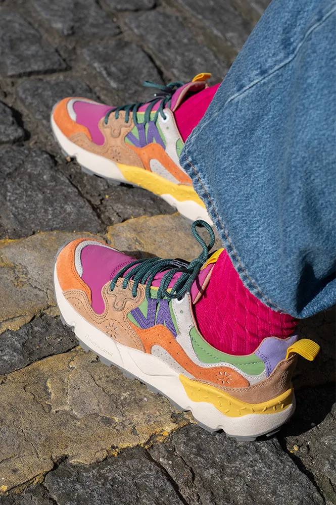 Flower Mountain Yamano 3 Suede/Nylon Orange Fuchsia Trainers