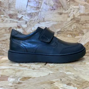 Geox Kids Riddock I Leather School Shoe - Black