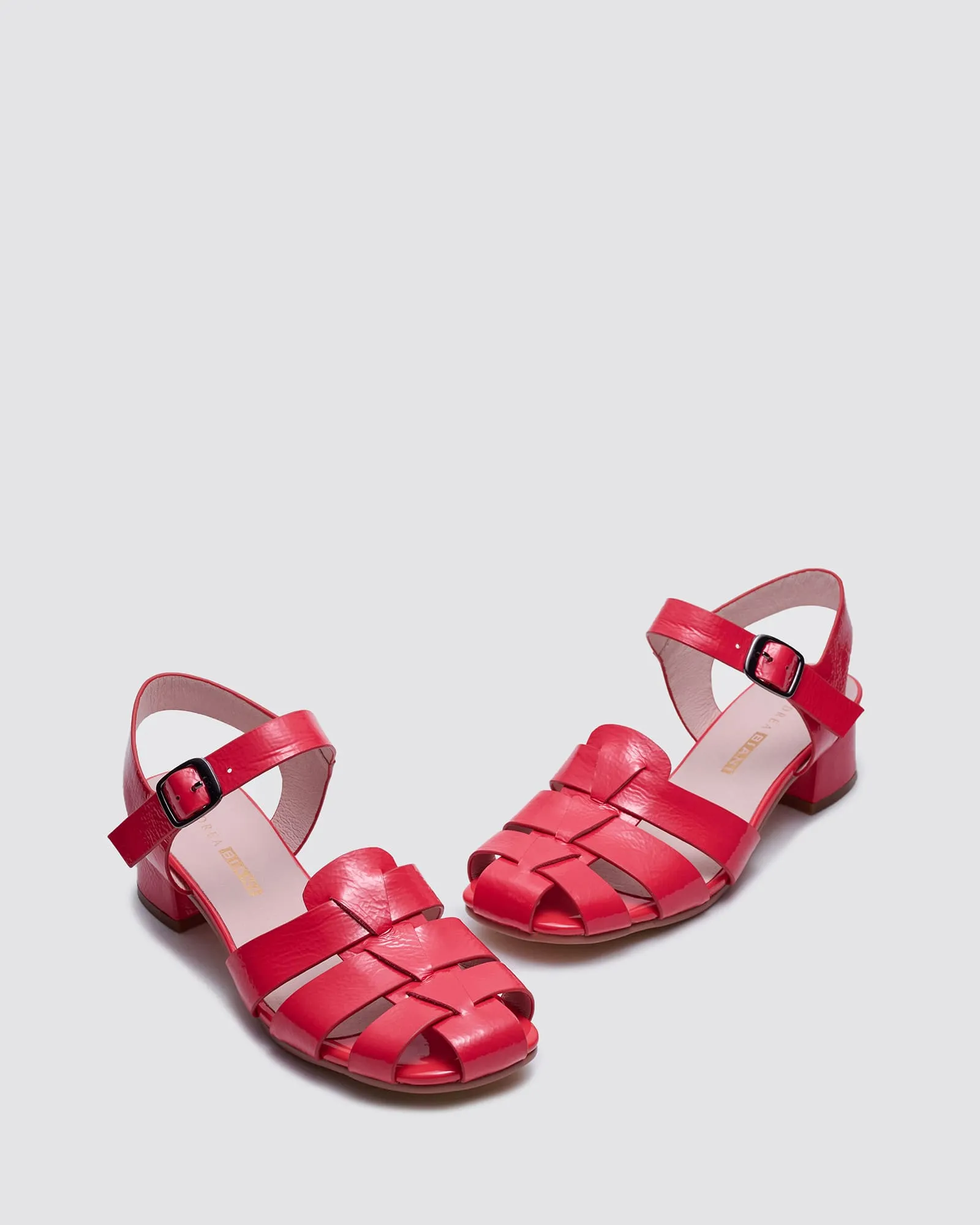 IRIDIUM SANDALS RASPBERRY PATENT LEATHER