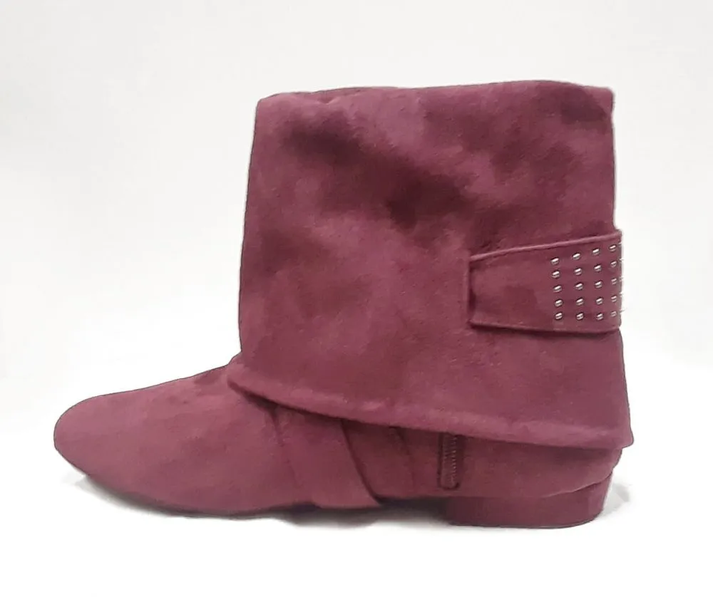 Marine Lauren, Aurora, Burgundy Suede, Flat Heel