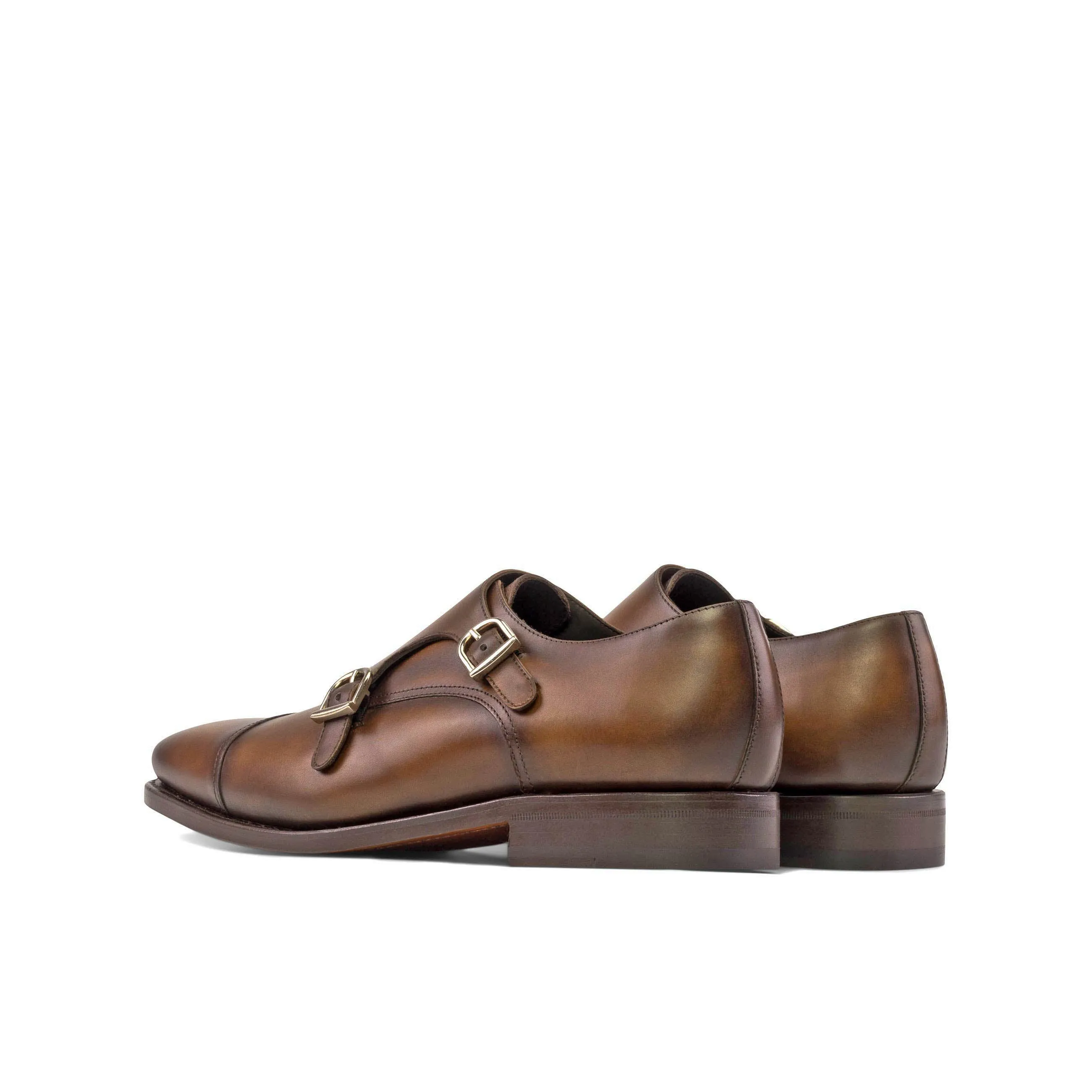 Medium Brown Calf Leather Double Monk Strap