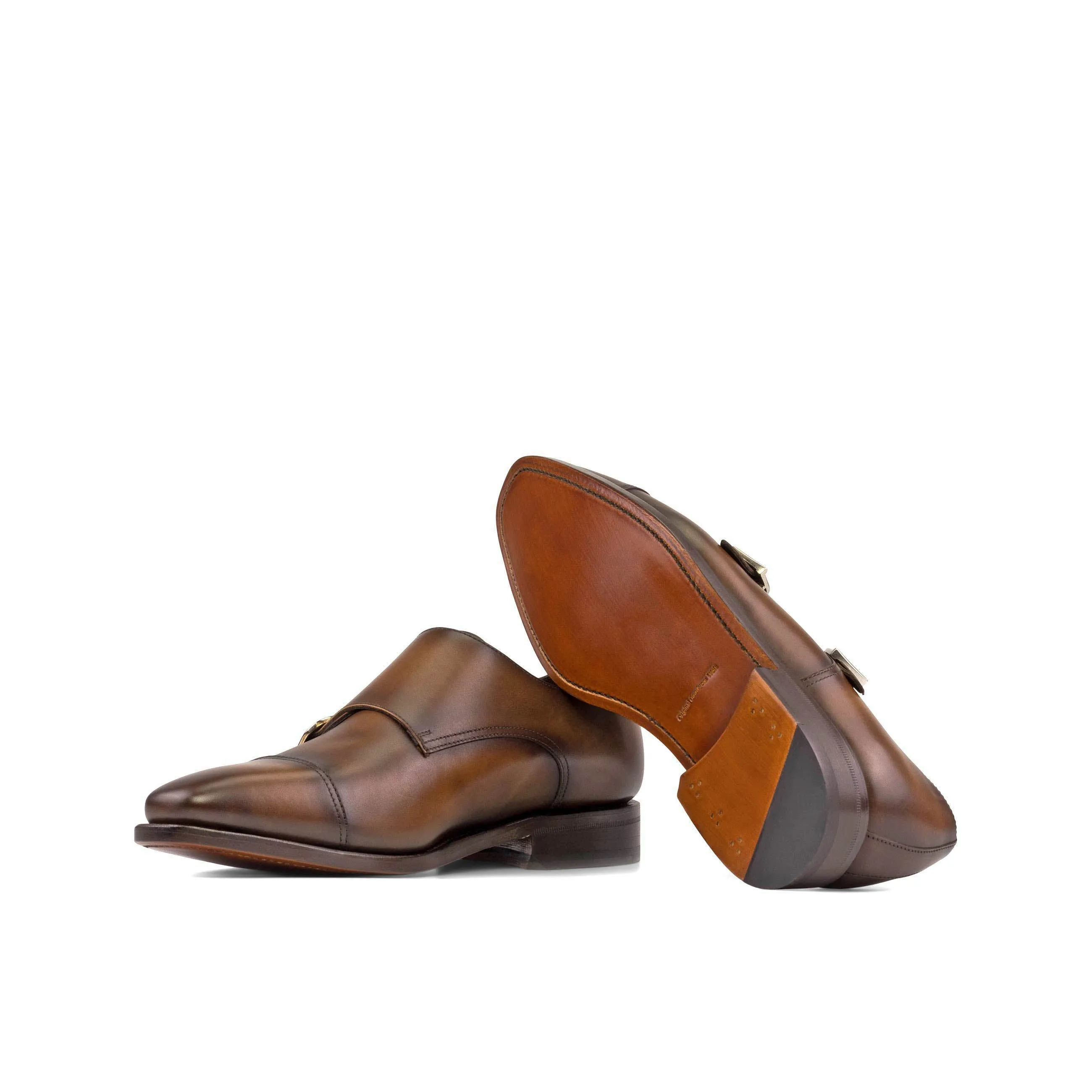 Medium Brown Calf Leather Double Monk Strap