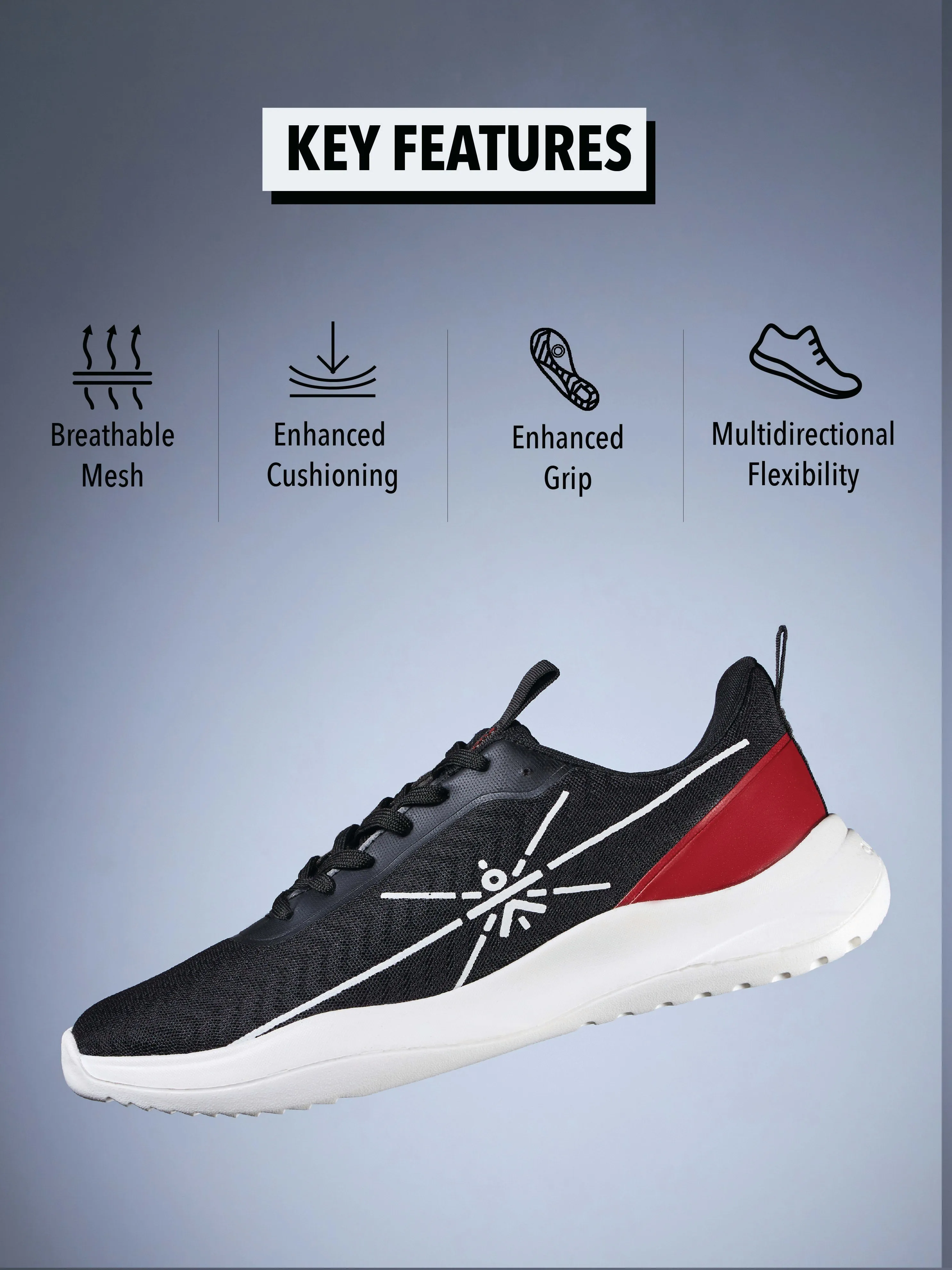 Racer Men Running Shoes - Black/Red