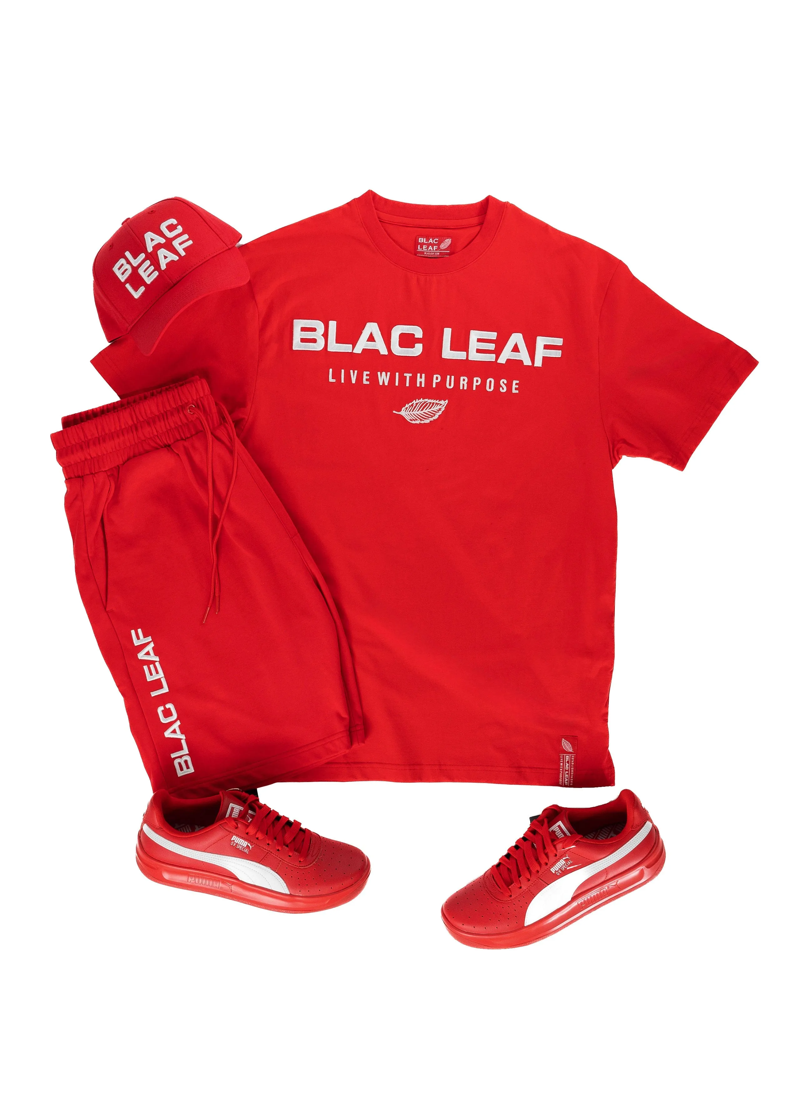Red Essential Shirt, Short and Hat Combo