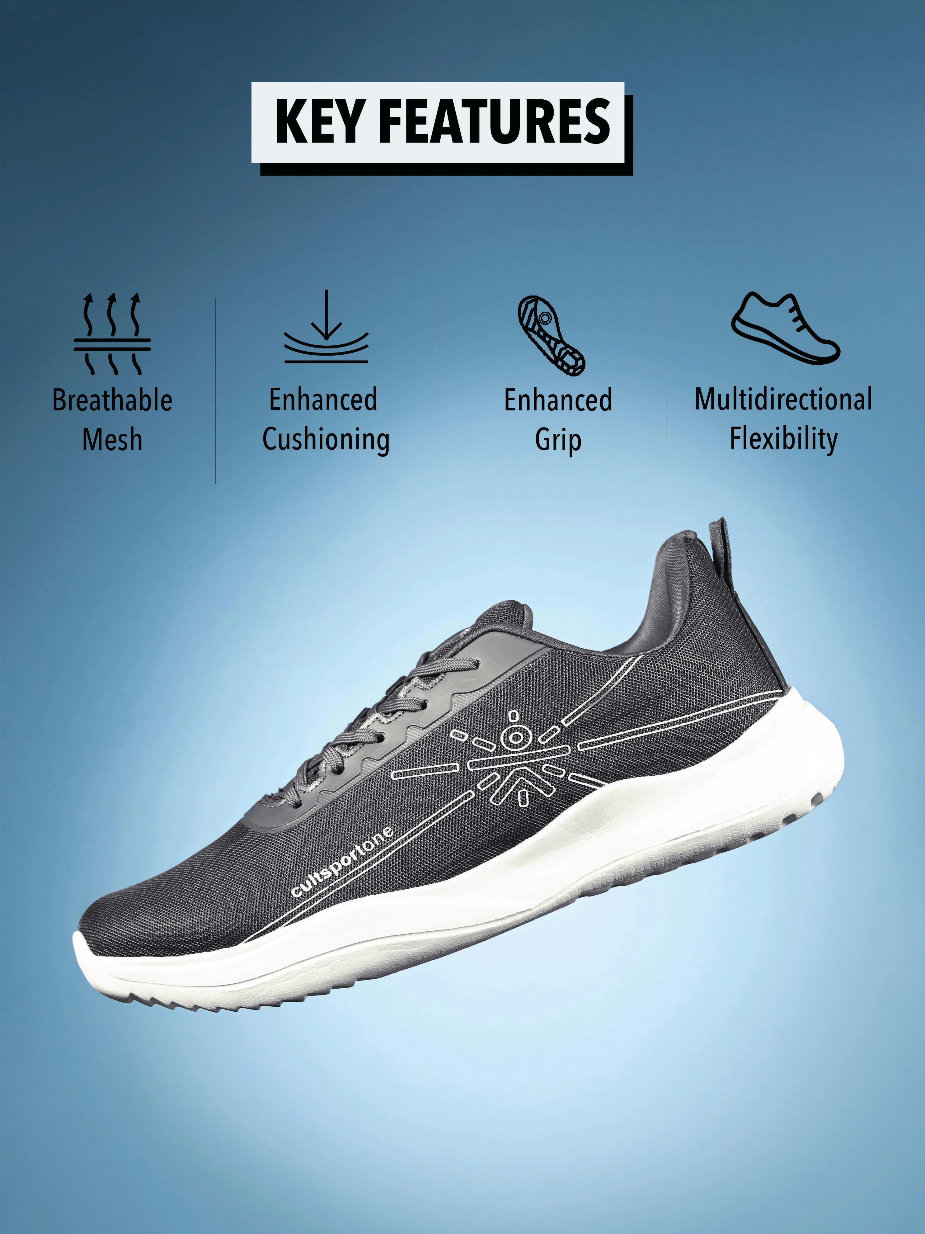 Rush Men Running Shoes - Dark Grey