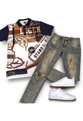 Stand Strong Polo, and Legend Jeans Combo (Shoes Not Included)