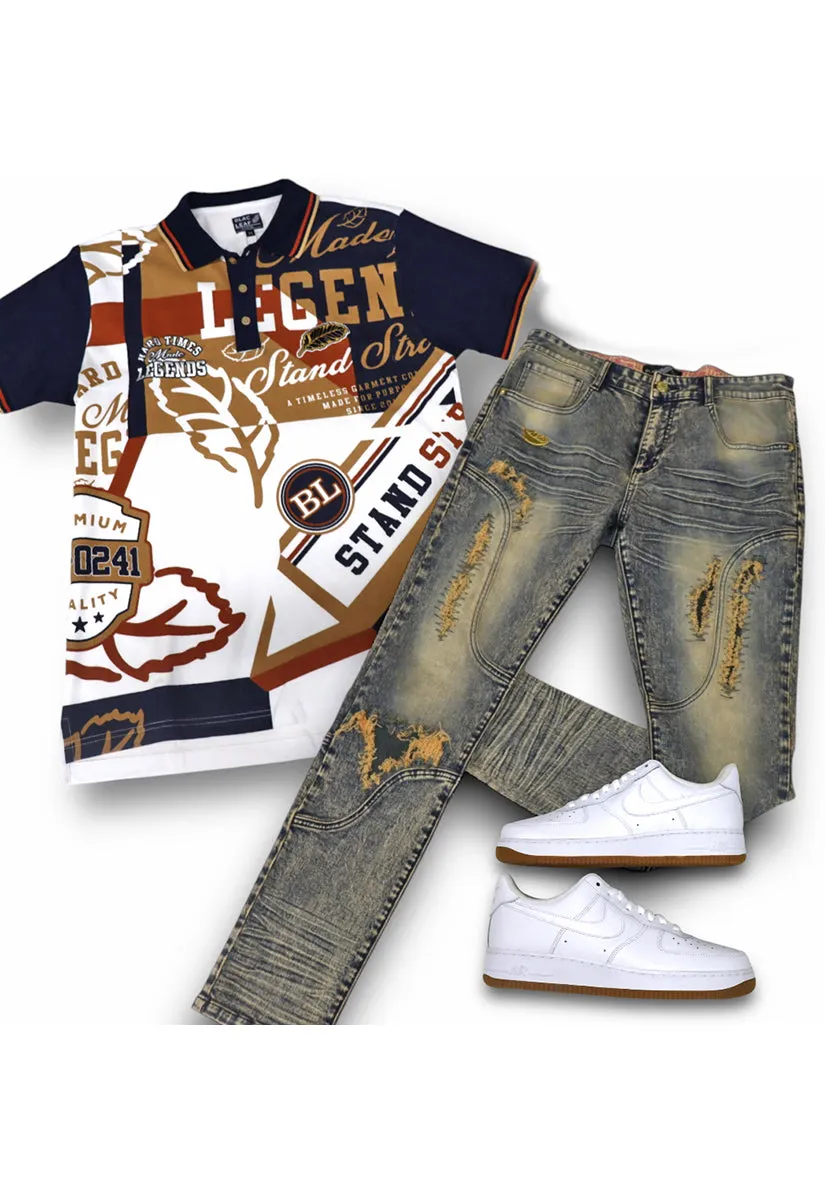 Stand Strong Polo, and Legend Jeans Combo (Shoes Not Included)