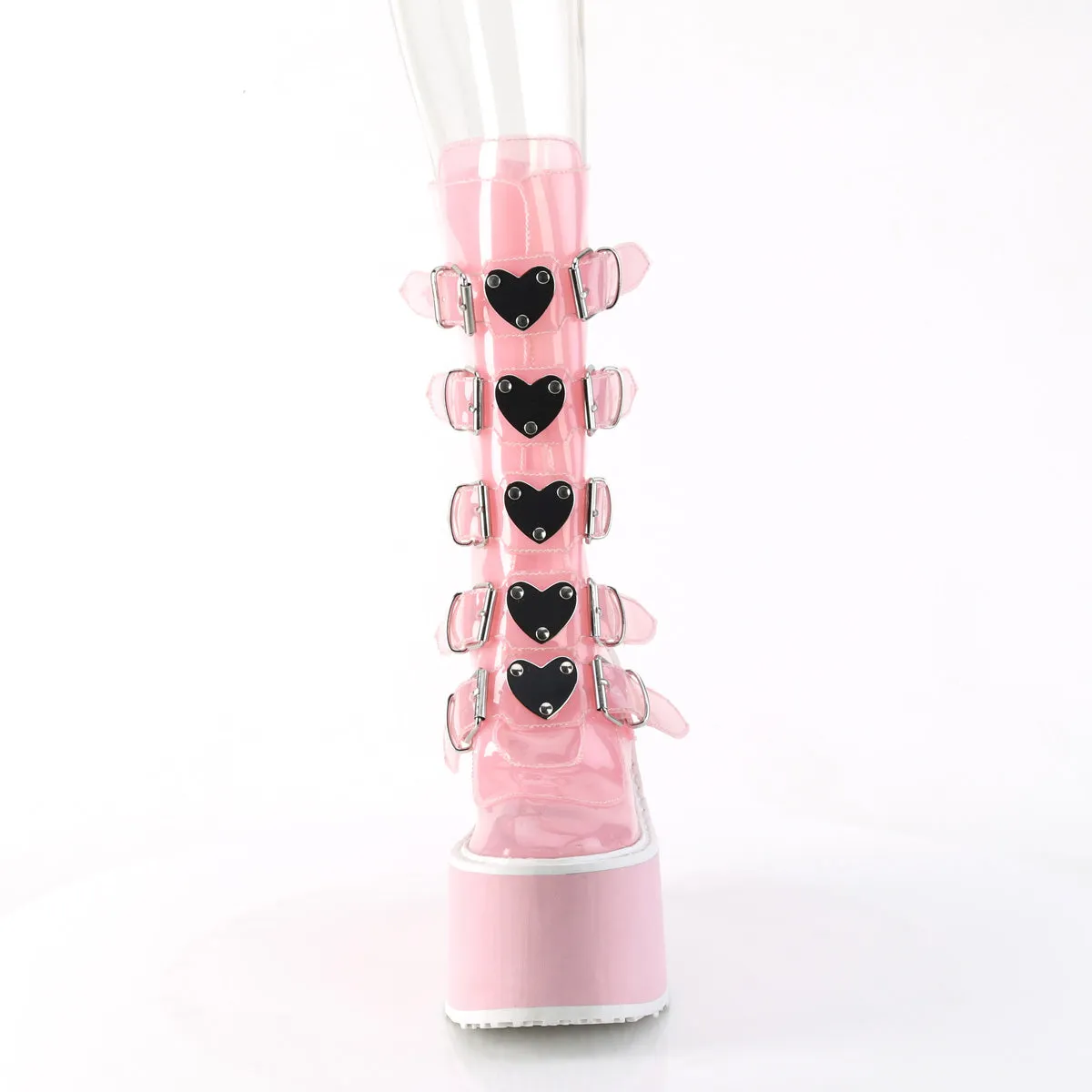 SWING-230C DemoniaCult Baby Pink Sexy Women's Mid-Calf & Knee High Boots (Alternative Footwear)