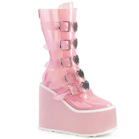 SWING-230C DemoniaCult Baby Pink Sexy Women's Mid-Calf & Knee High Boots (Alternative Footwear)