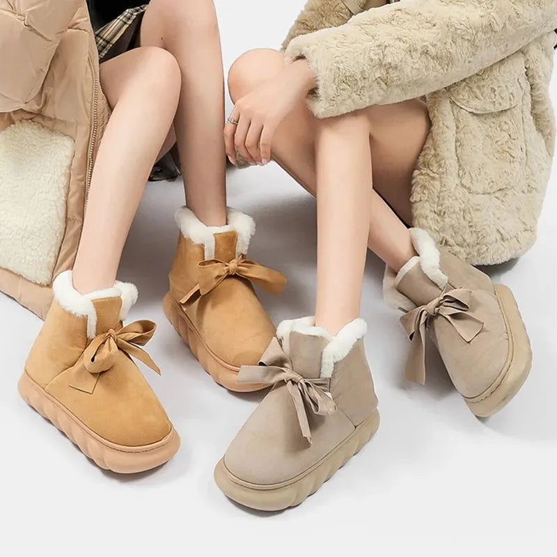 Thick Plush Cotton Fur Cushioned Snow Boots