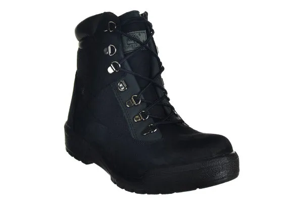 Timberland Men's 6 Inch Field Boots Outdoor Shoes Black Nubuck Rubber Sole