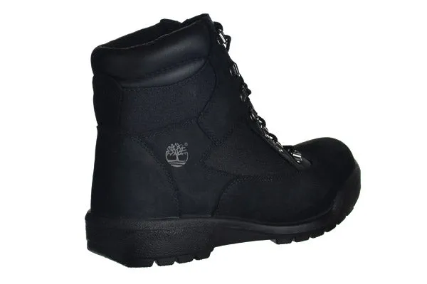 Timberland Men's 6 Inch Field Boots Outdoor Shoes Black Nubuck Rubber Sole
