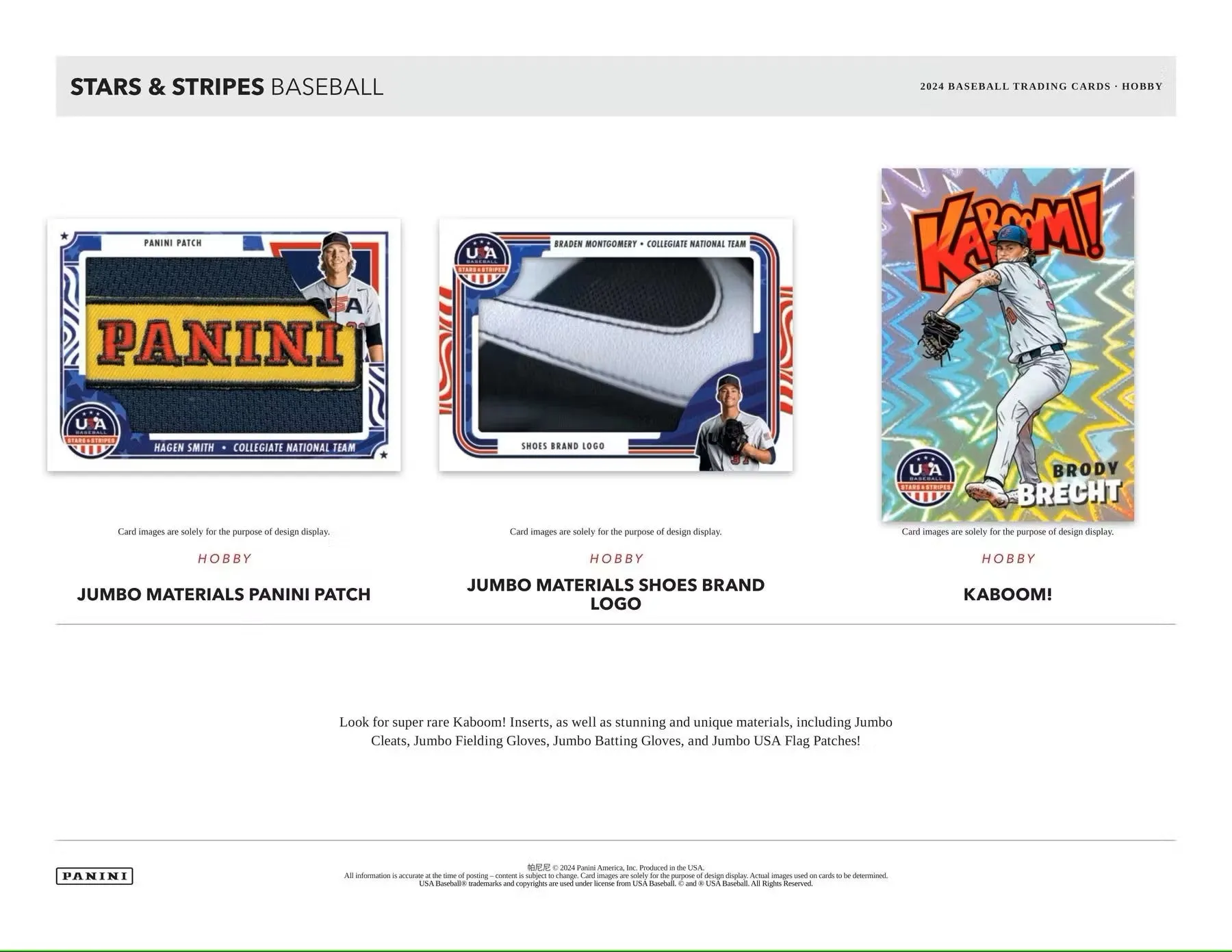 USA Baseball 2024 Panini Stars & Stripe Hobby Box Trading Cards